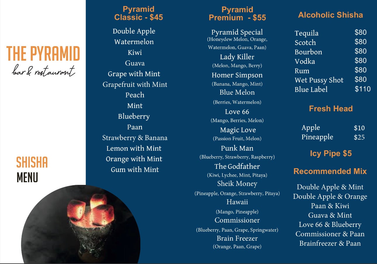 Pyramid Table Menu The Pyramid Bar & Restaurant